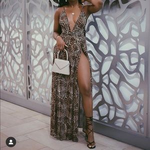 Leopard print maxi dress